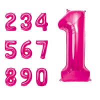Balão número rosa escuro 65 cm