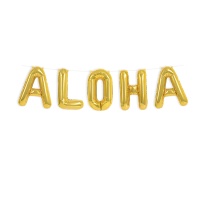 Balão de letras Aloha douradas de 41 cm - Amber