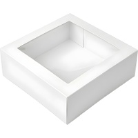 Caixa branca para bolo de 35 x 35 x 10 cm com janela