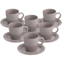 Chávena de café Motas taupe 100 ml - 6 serviços