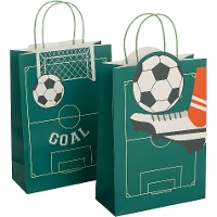 Sacola para presentes de futebol de 23 x 18 x 10 cm - 1 unidade