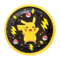 Pratos Pokemon Picachu 18 cm - 8 peças