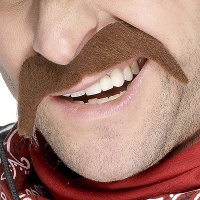 Bigode em ferradura castanho