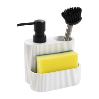 Dispensador de detergente com suporte para esponja e escova