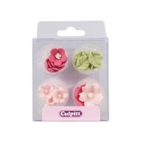 Figuras de açucar mini de flores e folhas - Culpitt - 16 unidades