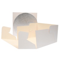 Caixa para bolos 25,9 x 25,9 x 15 cm com base