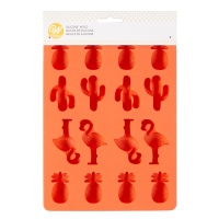 Molde de silicone para decoração tropical para pasta de açúcar - Wilton - 16 cavidades
