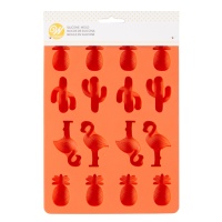 Molde de silicone para decoração tropical para fondant - Wilton - 16 cavidades