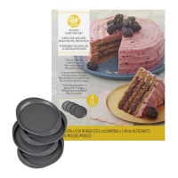 Formas redondas de aço para bolos em camadas 20 x 20 x 1,49 cm - Wilton - 4 peças