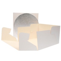 Caixa para bolos de 30,2 x 30,2 x 15 cm com base