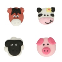 Figuras de açúcar de animais da quinta - FunCakes - 12 unidades