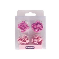 Figuras de açúcar mini de flores cor-de-rosa - Culpitt - 100 unidades