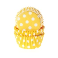 Cápsulas de cupcake amarelo com bolinhos de polca - House of Marie - 50 unidades