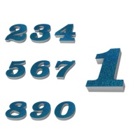 Número de esferovite com purpurina azul de 8 x 2 cm