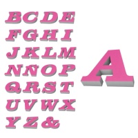 Letras de esferovite cor-de-rosa de 17 x 4 cm