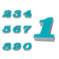 Número de esferovite azul de 15,5 x 4 cm