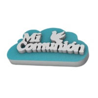 Figura de esferovite de Mi Comunión em nuvem azul - 22 x 40 cm