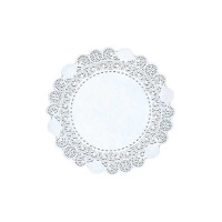 Doily redondo de papel branco 21 cm - Sweetkolor - 15 unidades