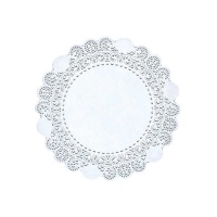Doily redondo de papel branco 25 cm - Sweetkolor - 10 unidades