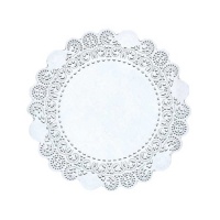 Doily de papel branco redondo 28 cm - Sweetkolor - 10 pcs.