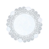 Doily de papel branco redondo 30 cm - Sweetkolor - 10 unidades