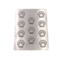 Molde de chocolate com impressão de patas 18,5 x 24,5 cm - Pastkolor - 11 cavidades