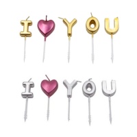 Velas I love you douradas - Sweetkolor - 5 unidades