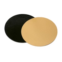 Base redonda dourada e preta para bolos de 40 x 40 x 0,1 cm - Sweetkolor