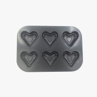 Molde para mini corações de aço 27 x 19 cm - Pastkolor - 6 cavidades