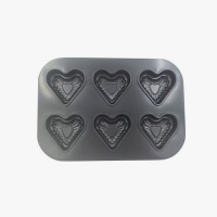 Molde para mini corações de aço 27 x 19 cm - Pastkolor - 6 cavidades