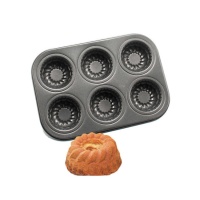 Forma para mini donuts em aço 18,5 x 28,5 cm - Pastkolor - 6 cavidades