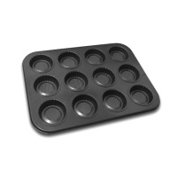 Forma para tarteletes em aço 27 x 35,5 cm - Pastkolor - 12 cavidades