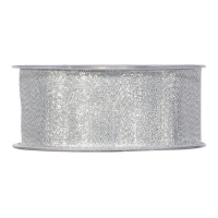 Fita decorativa prateada Glam 3,8 cm - 20 m