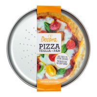 Forma de aço para pizza de 28 x 28 x 1,6 cm - Decora