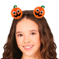 Diadema com abóboras pompom