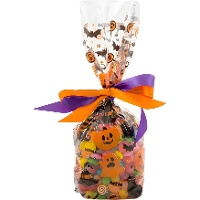 Saco de bombons de abóbora para o Dia das Bruxas 12,5 x 24 cm - Decorar - 20 unid.