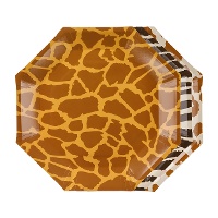 Pratos com estampa Safari, 23 cm - 6 unidades