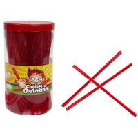 Canas de gelatina de morango de 20 cm - 140 unidades