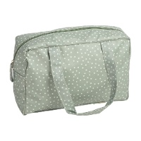 Necessaire verde com bolinhas impermeável de 31,5 x 20 x 9 cm