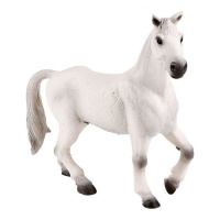 Figura de 12,5 cm do cavalo branco Oldenburger para bolo