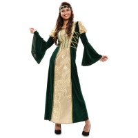 Traje de Senhora Medieval Verde Escuro para mulheres
