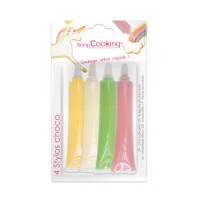 Conjunto de canetas para decoração de primavera com sabor a chocolate 25 gr - Scrapcooking - 4 unidades