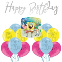 Pack Decoração Festa SpongeBob - 14 Peças