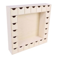 Calendário de advento de madeira com gavetas de 35 x 35 x 7 cm - Artis decor