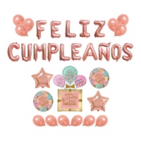 Conjunto de balões Happy Birthday Fabulous - 36 peças