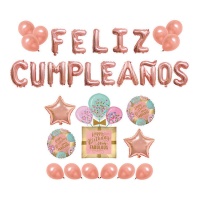 Conjunto de balões Happy Birthday Fabulous - 36 peças