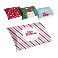 Caixa de presente de Natal com neve 20,5 x 7 x 32,5 cm - 4 unid.