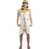 Fato egípcio dourado e branco para homem