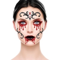 Autocolantes para jóias de rosto de vampiro com purpurinas