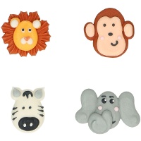 Figuras de açúcar de Animais Safari - 8 unidades